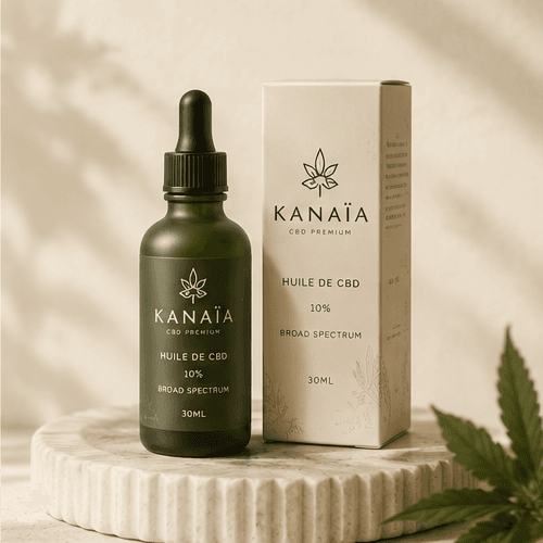 Huile CBD 10 % — Broad Spectrum — Huile sublinguale KANAÏA